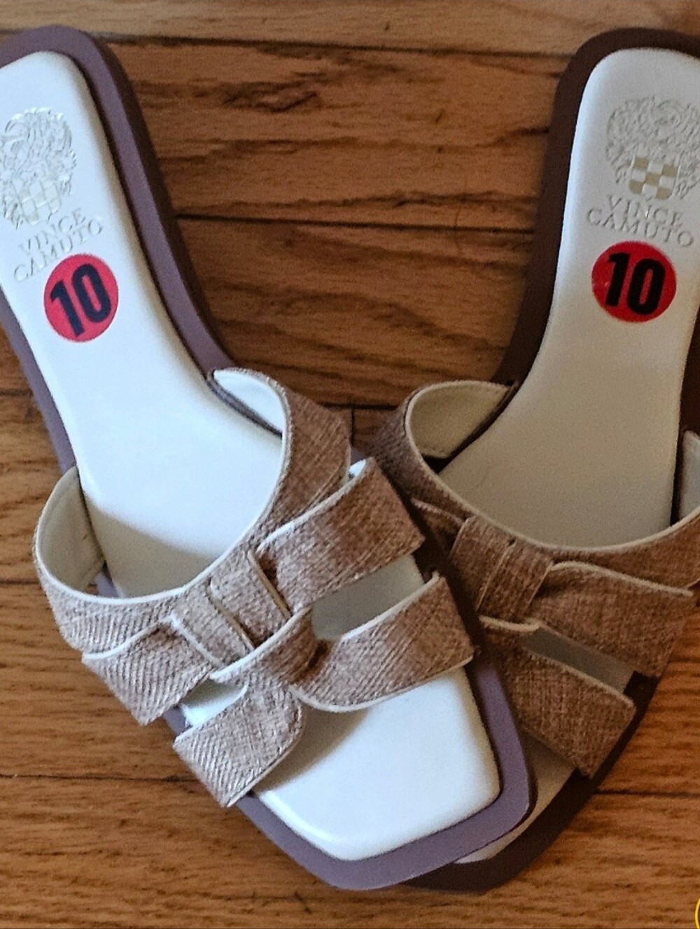Vince Camuto Tan Woven Slide Sandals New Sz 10